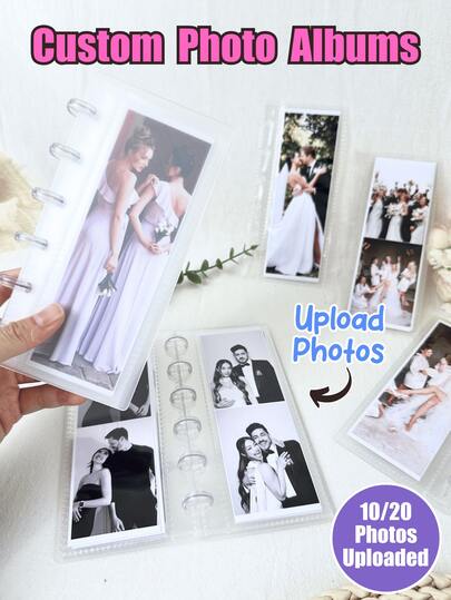 1pc Customized Wedding Memory Photo Album, Mr. & Mrs. Signature Book, Warm Atmosphere, Home Decor, Record Important Moments, Customized Photo Printing Gift, Portable Album Suitable For Graduation, Wedding, Family, Baby Or Travel Photos, Back To School, Suitable As Anniversary, Valentine's Day, Birthday, Graduation Gift For Girlfriend/Boyfriend