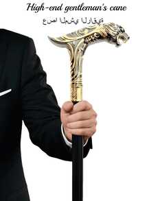 1支双色高端创意动物豹纹条纹金属手杖，可拆卸组合手杖，适合户外使用，地中海风格，适合斋月、万圣节、角色扮演、英式绅士登山杖，也适合日常使用，男士礼物和学生使用。