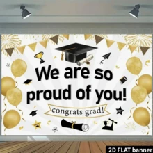 2026 Graduates Photography Background Decoration Congratulation Graduation Ball Party Supplies Proud Of You Backdrop Banner Gift - White - View 5