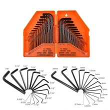 30件套六角扳手套装，公制和英制六角扳手，带收纳盒，黑色氧化处理，L型六角扳手，扭力手柄，高杠杆比，长短扳手，易于整理（9/30件套） - 扳手套裝 - 查看 2