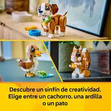 LEGO CREATOR 3-IN-1: NIEDLICHE TIERE – VERSPIELTER WELPEN, 31382, OFFIZIELL LIZENZIERTER SHOP, LIEFERUNG INNERHALB DER HALBINSEL INNERHALB VON 24–48 STUNDEN, SPIELZEUG, FILM, STEINSTÄBE, TEILE, BLOCKS, TIERE - Gelb - Übersicht 5