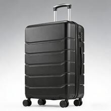 20/24/28 Inch 3-Piece Hard Shell Luggage Set, Lightweight Heavy-Duty ABS Material Expandable Rolling Suitcase With Double Silent Spinner Wheels, Durable Scratch-Resistant Travel Luggage For Business Trips, Weekend Getaways, Family Vacations & Student Travel - 黑色 - 查看 1