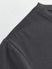 Men's Streetwear T-Shirt, Graphic Minimalist, Milano Italia, Plus Size, City Style, 100% Cotton - 深灰色 - 查看 2