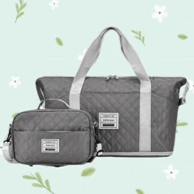 2026 New Travel Bag Set: Stylish, Large Capacity, Packs As You Like, Dry And Wet Separation, Sturdy And Durable, Perfect For Daily Commutes, Fitness, Travel, And Casual Outfits. A Must-Have! - Grey - View 2