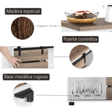 Bufetera Mueble Moderna Para Cocina Con Puertas Corredizas - Blanco - Ver 6