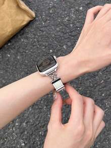 1条真皮表带，适用于38mm/40mm/41mm/42mm/44mm/45mm/46mm/49mm表盘，女士款，兼容Series 10/9/8/7/6/5/4/3/2/1 SE Ultra系列。 - 白色 - 查看 2