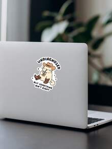Self-Adhesive Vinyl Sticker - Cowboy Cat | Undiagnosed But Something Feels Off - Funny Western Meme, Disposable - Multicolor - View 7
