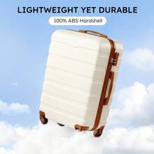 4 Piece Luggage Set 16/20/24/28 Inch Hardside Lightweight Suitcase With Spinner Wheels (Purple) - Trắng Nâu - Xem 8