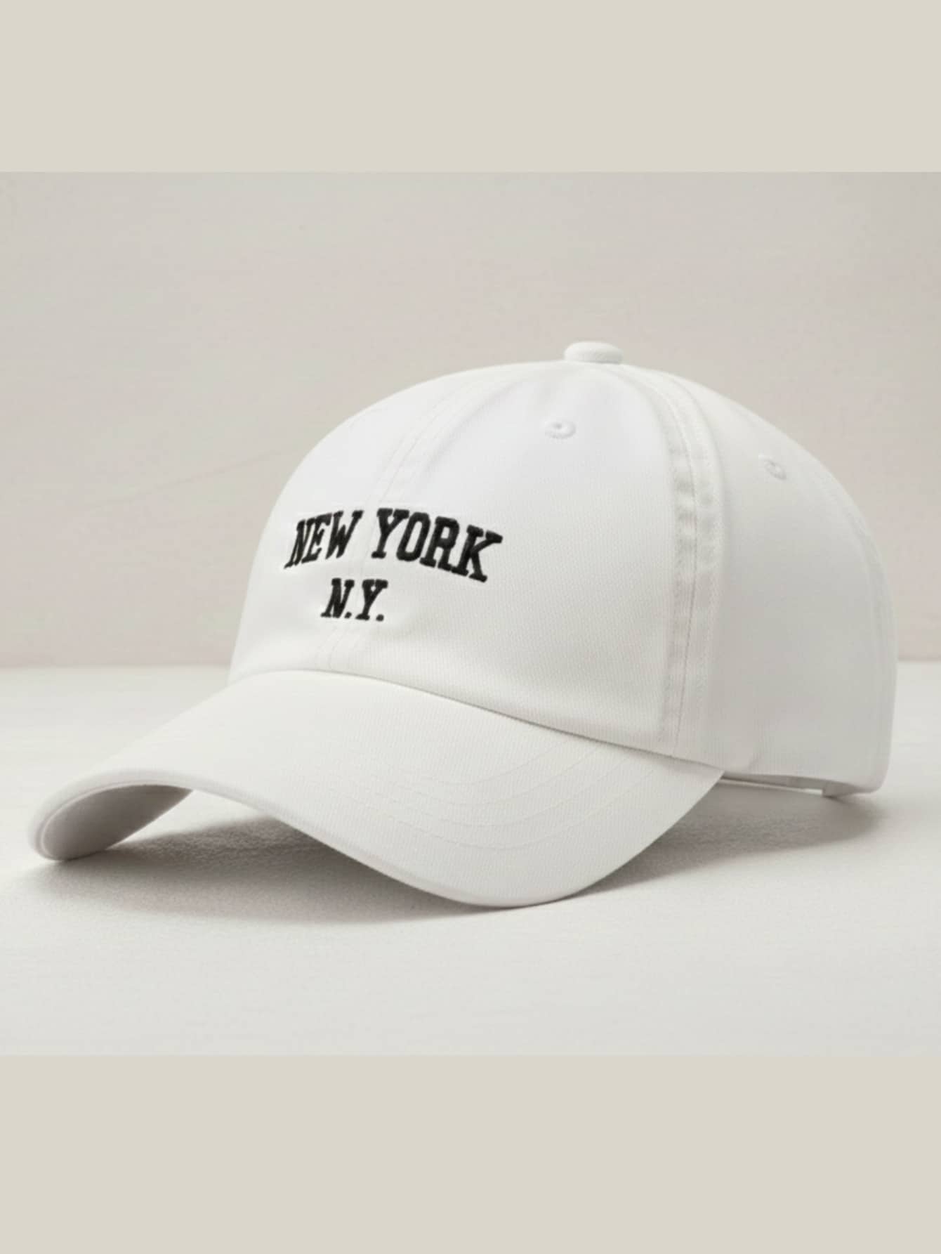 New York NY Premium Curved Brim Cap With Adjustable Strap, Men's, Women's, Casual, Unisex Polyester Embroidered Hat - trắng - Xem 1