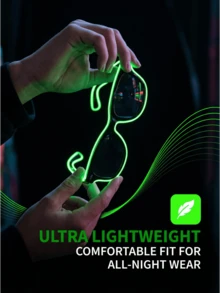 sharif 1 Cặp Kính Thời Trang Hình Vuông Không Dây Sạc Được, Kính Bảo Hộ LED Cho Quán Bar, Tiệc Tùng, KTV, Sinh Nhật, Kính Phát Sáng Trong Bóng Tối Độc Đáo, Kính Ánh Sáng Lạnh LED, Kính Phát Sáng Mới Cho Lễ Hội Hóa Trang - Nhiều màu - Xem 2