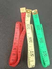 2/4/10 piezas Cinta métrica suave y flexible de 1,5 m/Regla de sastre linda para medición corporal, un lado marcado en CM, un lado marcado en pulgadas - Multicolor - Ver 6