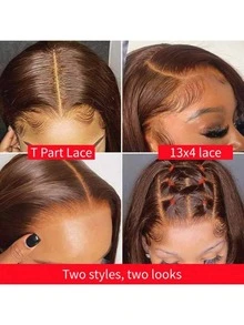 Coleen Dark Brown Body Wave Lace Front Wigs Human Hair Gluless Wigs Human Hair 13x4 Transparent Lace Human Hair Pre Plucked With Ear To Ear Baby Hair Brown Colored Wig #1B Natural Black 40 Inch Wig Human Hair Halloween Costumes Plus Size For Corpse Bride 260% Density - S2 - View 7