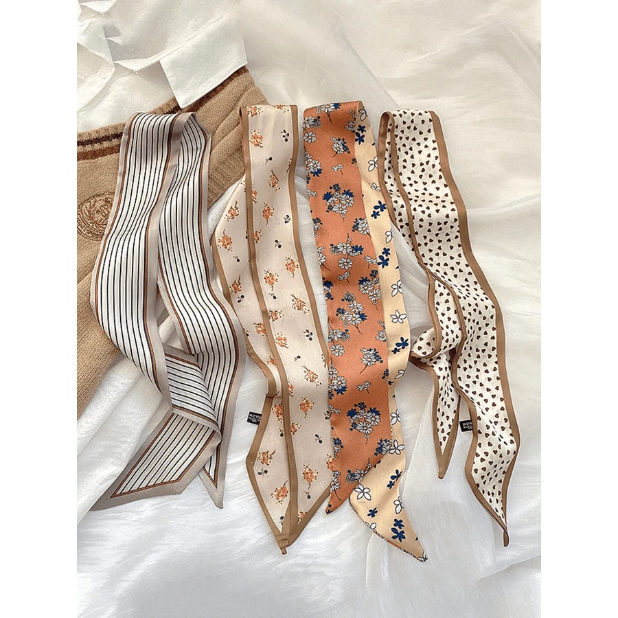 4pcs/Set Women's French Style Vintage Floral Striped Printed Scarf Hairband, For Casual, Elegant, Daily, And Dating Occasions, A Multi-Purpose Gift For Dress-Up Gym Valentine's Day Valentines Headband Turban Headband Sweatband, School Stuff, College, Headbands Fall Winter Hair Band Hair Accessories For Women For Vacation Outfits Woman - 彩色 - 查看 1