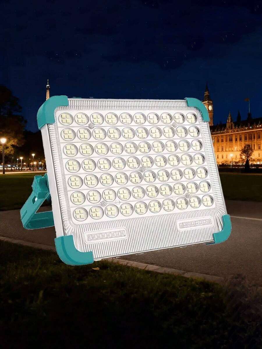 1pc 296 LED Portable Solar Camping Light, 5 Brightness Levels, Rechargeable, Suitable For Hiking, Fishing, Night Market And Other Outdoor Activities & Emergencies - Mint Green - View 1