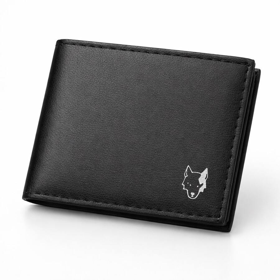 Men's Compact Synthetic Leather Wallet - Slim, Light, Stylish, Card Holder, Documents, Money And Coin Purse - màu đen - Xem 1