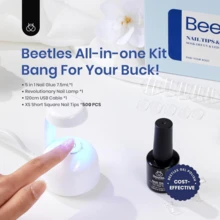 Nail Tips Kit Square Nail Supplies Nail Stuff Nail Stuff Nail Tech Supplies 500Pcs Pre-Shaped Extra Short Square Nail Tips With 5 In 1 Mutipurpose Glue Gel Base Uv Led Nail Lamp - 凝膠 - 查看 2
