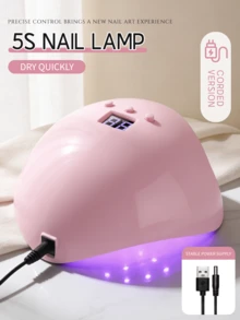 XEIJAYI 1个粉色UV LED美甲灯，12个LED灯珠，专业美甲烘干机，凝胶指甲油固化灯，带3种定时设置 - 粉色 - 查看 7