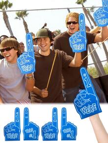 2个泡沫手指道具，采用厚实柔软的泡沫材料制成，多种颜色可选，适用于啦啦队表演、体育赛事、足球比赛、体育庆典、派对、学校集会、酒吧聚会、情人节、复活节和其他场合的加油助威。 - 彩色 - 查看 3