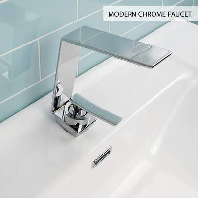 Grifo de baño de lujo moderno con caída de agua, mezclador de lavabo de una sola manija de agua fría y caliente, diseño de surtidor de arte geométrico que muestra calidad de gama alta, cromado duradero a prueba de fugas, se adapta a baños modernos y de lujo, fácil instalación, grifo de baño con caída de agua, grifo de lavabo de lujo moderno, grifo de baño de arte geométrico, grifo de baño de agua fría y caliente, grifo de latón cromado completo, decoración de baño de alta gama, grifo de estilo moderno, interfaz G1/2, incluye 2 mangueras de 50 cm, 2 adaptadores G3/8