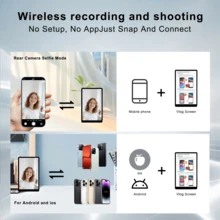 2026 New Vlog Selfie Monitor Screen For Smartphones, Built-In Speaker, Compatible With Android And IOS, Rear Camera Monitor For Live Streaming - Low Latency, 3.97" ABS Display, Battery/USB Powered, Rechargeable Lithium Polymer Battery, Essential For Selfie And Vlog | Modern Phone Accessories | Low Latency Monitor, Camera, Photography Enthusiasts, Valentine's Day Gift - Multicolor - View 8