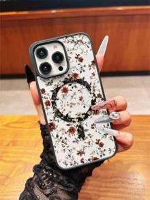 1个新款热销黑色亚克力磁性树枝花卉图案手机壳，兼容 17 Pro Max/17 Pro/17/16 Pro Max/16 Pro/16/15 Pro Max/15 Pro/15 Plus/15/14 Pro Max/14 Pro/14 Plus/14/13 Pro Max/13 Pro/13/12 Pro/12/11/11 Pro Max/11 Pro XS XR X 7 8，Galaxy S25/A14/A15/A35/A55/S22/S23/S24 FE/S25/S24，超柔软保护壳，适合作为新年礼物、生日礼物、送给女朋友/男朋友的礼物或自用 - 黑色 - 查看 1