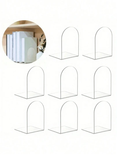 亚克力书架，可调节透明书架，艺术品展示架，桌面亚克力书架，透明书架，适用于办公室、家庭、零售店、卧室、返校季、漫画、CD、杂志、明信片、艺术作品、情人节、圣诞节、万圣节礼物、透明装饰