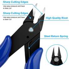 1/2/3pcs Wire Cutter Set, Spring-Loaded Diagonal/Flat Pliers, Chrome Vanadium Steel Precision Diagonal Cutting Pliers, Heavy Duty Cutting Pliers For Home Use - Multicolor - View 4