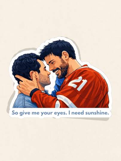 Adesivi per amanti dei libri della serie "Fierce Competition" - Adesivi in vinile per la storia d'amore di hockey su ghiaccio di Shane e Ilya - Regalo per i fan di Rachel Reid, romanzo sportivo MM, serie "Game Changers", decorazione laptop stile BookTok