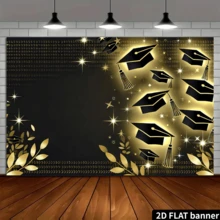 Banner de fundo plano 2D (1 peça), fundo deslumbrante para celebração de formatura, adequado para reunião familiar, casamento, aniversário, Natal, Dia de Ação de Graças, outono, entrada, decoração de quarto, cenário vibrante. - Multicolorido - Ver 5