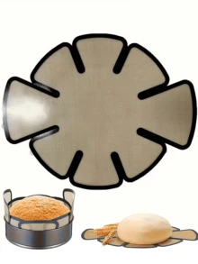1pc LDQ Non-Stick Silicone Bread Proofing Mat - Reusable Round Dough Mat With Non-Slip Edges, Suitable For Challah Bread, Homemade Bread, Bread Molds (Fits 9.5 Inch Bread Mold) - Easy Clean Baking Accessory, Home Living, Kitchen, Baking Mat - Multicolor - View 9