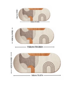 1 件装现代简约抽象床边地毯，柔软舒适，时尚几何线条设计，适用于卧室或客厅，可水洗，也可作走廊地毯、舒适休闲垫、装饰性地板覆盖物、客厅地毯、家居装饰地毯、节日装饰地毯 - 彩色 - 查看 4