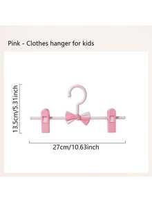 New Adjustable Non-Slip Children's Pants Hanger, Seamless Expandable Clothes Drying Rack, Household Baby Clothing Hanger, Popular Maternal & Child Supplies, Holiday Gift, Valentine's Day Heart-Shaped Gift - Pink - View 9