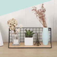 1pc Creative Wall Mounted Storage Rack With Handle - Iron Made - Durable - High Load Bearing Capacity - Home Wall Mounted Storage Rack - Portable - Bathroom - Toilet - Wall Mounted - Storage - Hanging Storage Rack - Cosmetics And Skincare Storage Rack - Dorm Bedside Rack Bathroom - Black - View 9