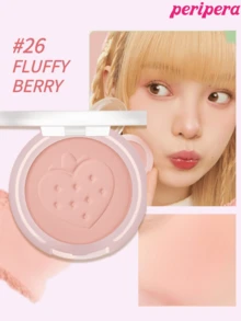 K-Beauty Peripera Single Color Powder Blush Palette, Matte Powder Cheek Blush, Fine Powder Blush, Non StucK Powder, Long Lasting Makeup, All-In-One Makeup Palette, Nude Makeup, Facial Beauty Cosmetic Makeup, K-Beauty, Korean Makeup - #26 QUẢ MỌNG XỐP - Xem 1