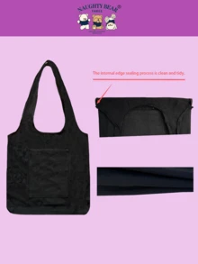 时尚百搭女士手提包，印有鸭子图案，容量大，重量轻，便携，适合少女、女大学生，非常适合返校、大学、初中、高中