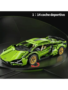 Sports Car Building Block Set, 1280 Pieces. - 綠色 - 查看 2