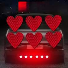 12pcs Reflective Heart-Shaped Car Stickers, High Intensity Reflective Safety Decals For Bumper, Windows, Laptops, Anti-Scratch Protection Film - Love - View 2