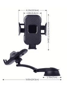 360°旋转碳纤维车载手机支架 - 多角度可调汽车仪表盘手机支架，通用型车载手机支架 - A - 查看 4