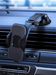 360°旋转碳纤维车载手机支架 - 多角度可调汽车仪表盘手机支架，通用型车载手机支架 - A - 查看 2