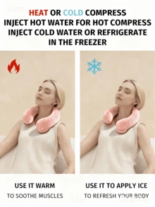 1个可微波加热的颈部热敷垫，配有柔软外罩和颈椎注水式加热功能，可自由加热肌肉，可手洗，均码设计，适合家庭、办公室、旅行使用，舒适便携，可用于日常保暖和护理。