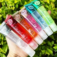 6Pcs Fruity Flavor Watery Glossy Lip Gloss Set Clear Lip Gel Hydrating Moisturizing Lip Gloss Women Lips Makeup Wholesale - Honey - 查看 1