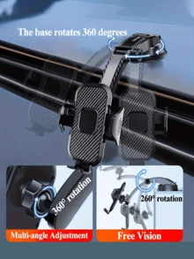 360°旋转碳纤维车载手机支架 - 多角度可调汽车仪表盘手机支架，通用型车载手机支架 - A - 查看 3