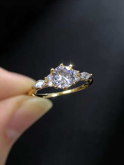 1pc S925 Sterling Silver Twisted Rope Design Synthetic Cubic Zirconia Engagement/Proposal Ring, Elegant & Suitable For Daily Wear, Great Gift For Lover On Holidays And Anniversaries