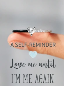 1 pieza Anillo de promesa en forma de corazón bohemio y elegante vintage - Anillo de cobre romántico para mujer, adecuado para el Día de San Valentín y uso diario, regalo para mamá, Día de la Madre - Plateado - Ver 10