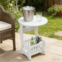 Lislark Small Round Bedside Table Nordic Simple Style Bedside Table Side Cabinet With Large Storage Space Anti-Mildew And Easy To Clean Suitable For Bedroom, Living Room, Office, Dormitory, Etc. It Is A Good Summer Gift - White - View 5