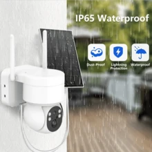 BOSSNEY 4MP High Definition Solar Powered Wireless Surveillance Camera With Infrared (PIR) Human Detection And Two-Way Intercom For Home, Outdoors And Yards. - White - View 9