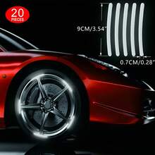 20pcs Car Wheel Reflective Stickers, Tire Warning Stickers, Hoverboard Decals, Reflective Safety Stickers - A - View 2