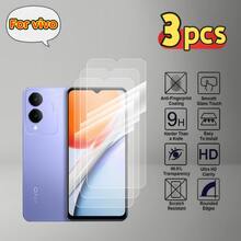 3 piezas de protector de pantalla de vidrio templado para Vivo Y97 Y95 Y93S Y93 Y73S Y73T Y55 Y55s(2023) Y54s Y31S Y30 5G Y3S 2021 Y28 5G Y27 Y27 5G Y21i (India) Y21a Y03 Y02A Y02s, dureza 9H, antihuellas, antirayones, alta definición, fácil de instalar