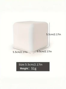 1个/3个可塑形慢回弹软萌豆腐玩具，创意逼真豆腐挤压减压玩具，生日/圣诞节/派对礼品 - 白色 - 查看 4