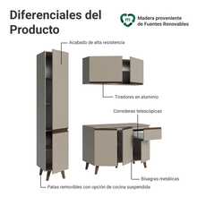 Cocina Integral Completa Modular Madesa Nice 160cm Crema 01 - Beis - Ver 4
